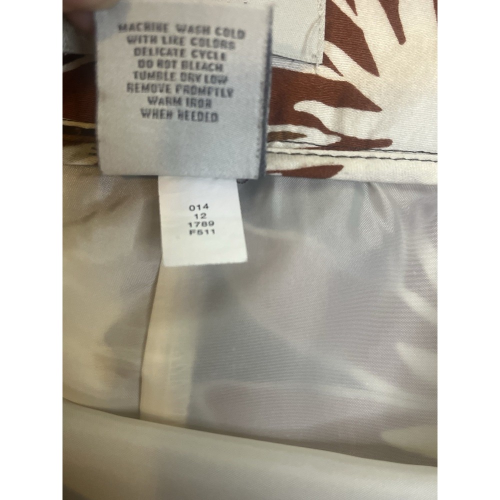 Vintage Merona Retro Tropical Floral A-Line Skirt Brown Rust Yellow Cotton 2 - Picture 8 of 8